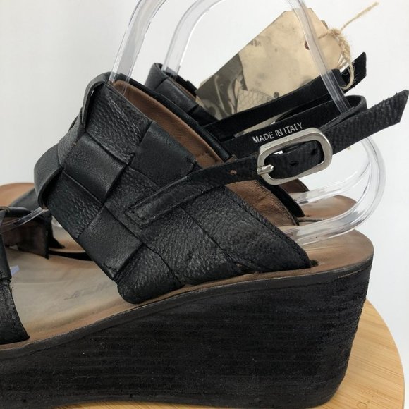 A.S.98 NEW NWT Black Nasser Platform wedge  sandals size 40 (9-9.5) - Picture 9 of 16